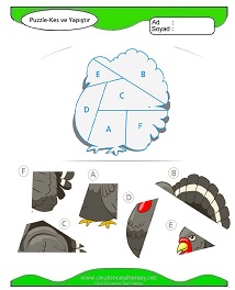 Puzzle Kes Yapıştır Çalışma Sayfaları